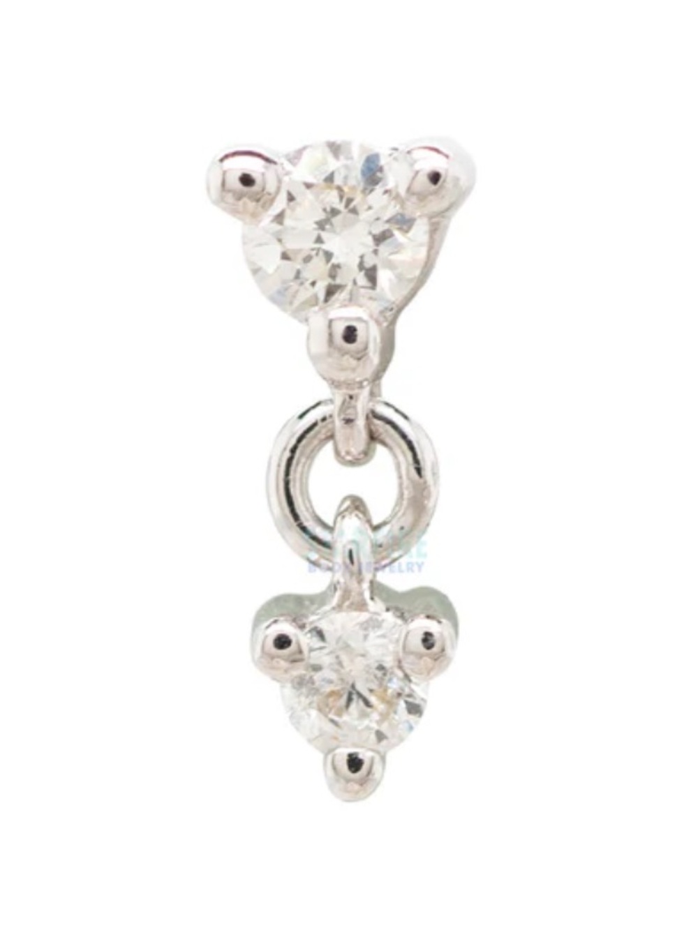 Modern Mood Cascade 2 in white gold with diamonds threadless piercing jewelry